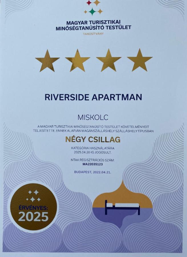 Riverside Apartman**** Miskolc Apartment Ngoại thất bức ảnh